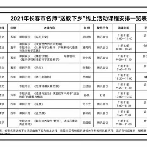 “送教促交流 携手共成长”———2021年长春市名师送教下乡活动