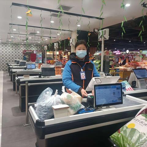 收银区微笑服务图片