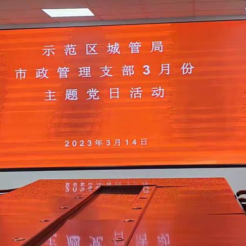 示范区城管局市政管理支部三月份主题党日活动