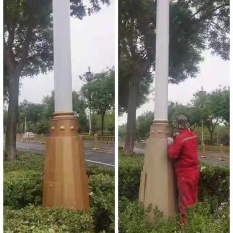 路灯清洗粉刷简报
