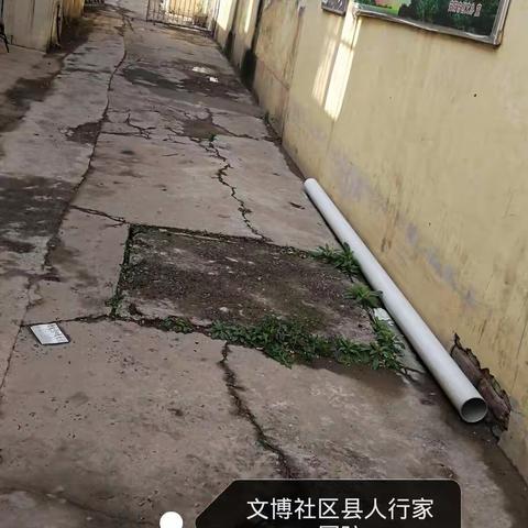 文博社区部分楼院基本存在以下问题：残余树枝及建筑垃圾堆放，路面及旮旯角有纸屑、生活垃圾、烟头，版面脱落等