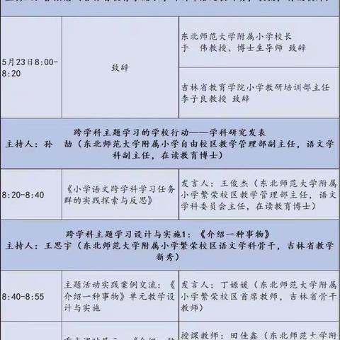 聚焦跨学科学习 提升核心素养——吉林省小学语文一线名师讲课标之跨学科学习主题研讨会（副本）