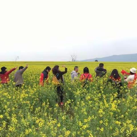 花海同学以花为海，让彩衣舞动荡漾图画。春秋一色，余香长存冬夏。你笑我笑，更在边际陇岸。