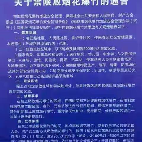 佳县公安局白云山派出所禁限放烟花爆竹倡议书