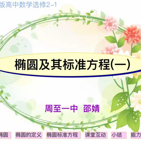 【尚向阳老师工作坊简报】“停课不停学我们在行动“！ —椭圆及其标准方程