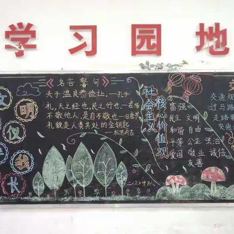 文明礼仪伴我行(许屋学校黑板报展示)