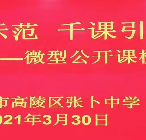 心向阳光   努力上进 ——高陵区张卜中学微型公开课校级培训