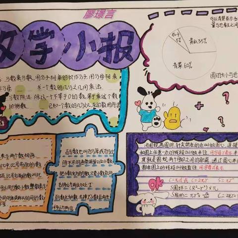 让数学的思维~看得见~——寒假特色作业数学手抄报。