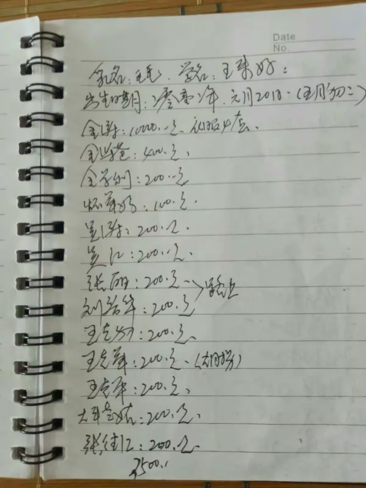 王新春往来流水账单