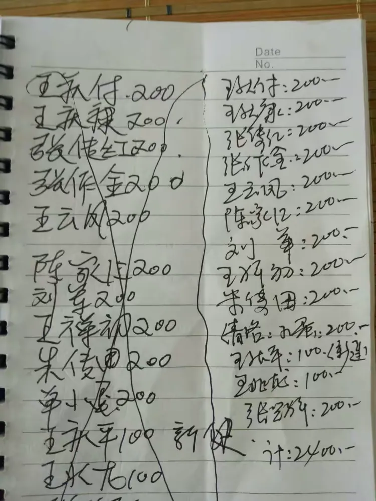 王新春往来流水账单
