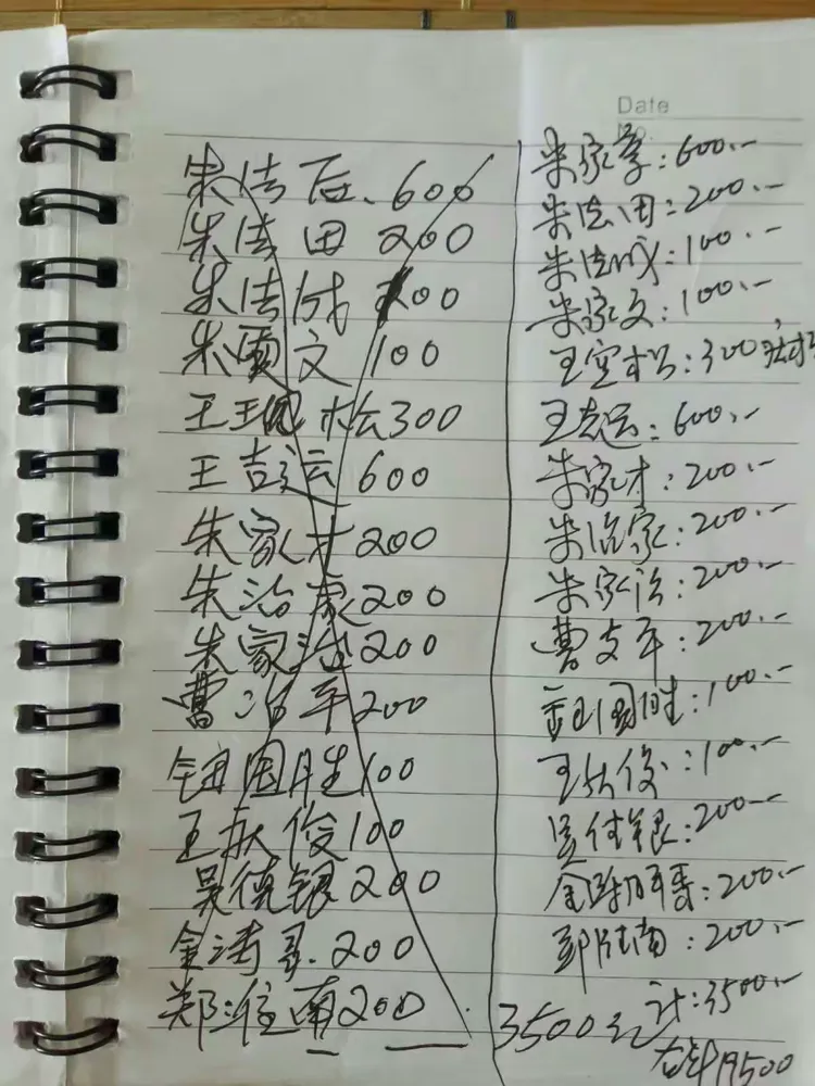 王新春往来流水账单