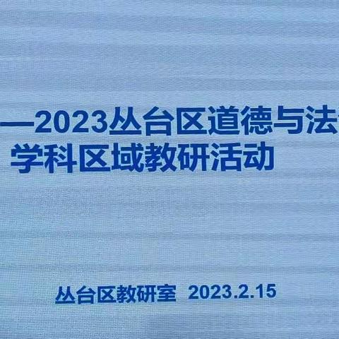 凝心聚力抓质量 反思总结促提高——2022-2023丛台区道德与法治学科区域教研活动