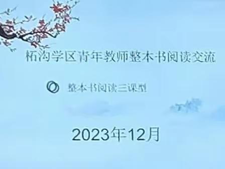 言传身教   点亮阅读之光——柘沟学区开展整本书阅读交流活动