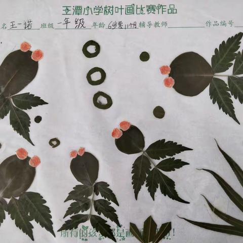 王潭小学树叶画比赛作品展