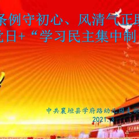 学府路幼儿园开展“践行条例守初心、风清气正助换届”主题党日+“学习民主集中制”活动