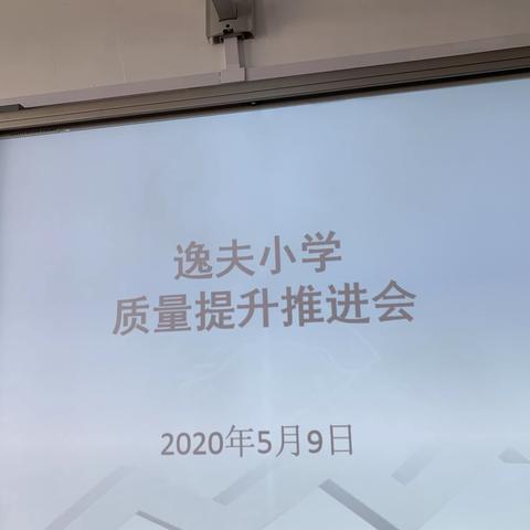 追逐梦想，奋力前行———记逸夫小学质量提升推进会