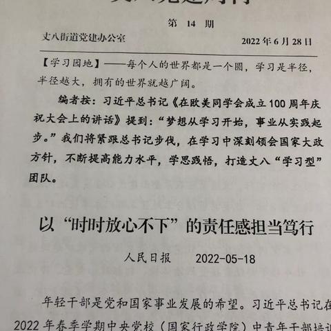 【党建学习篇】之双水磨学习丈八党建周刊第十四期