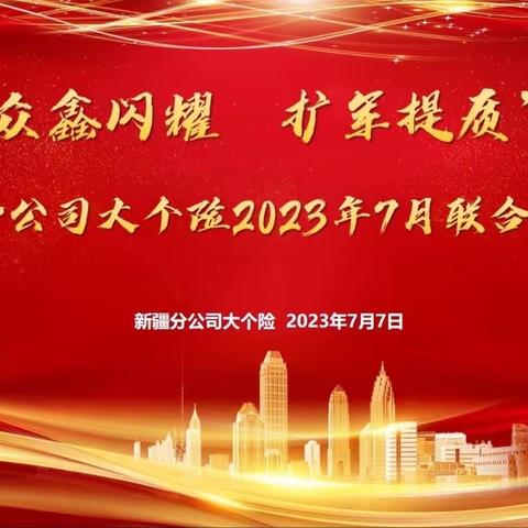 “众鑫闪耀 扩军提质” 新疆分公司大个险2023年7月联合大早会